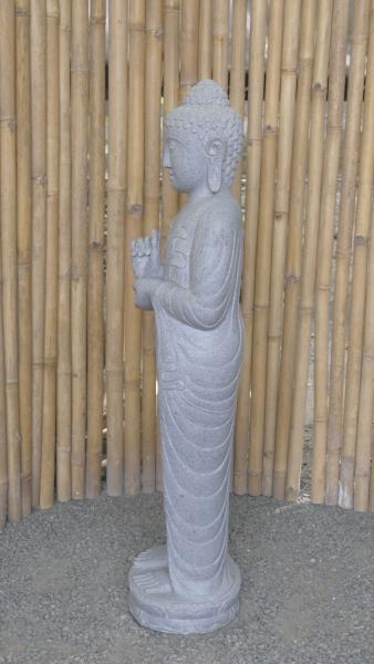 Product image 6 of the product “Standing Buddha made of Riverstone in Dharmachakra position - gesture of wheel of the teaching of Dharma. About 120cm height. ”